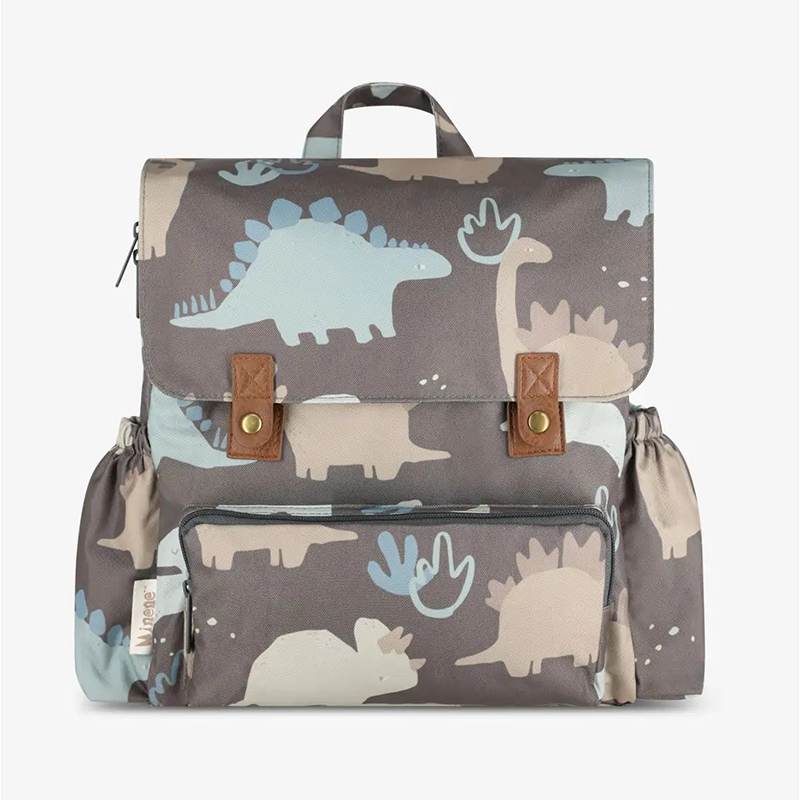 Minene - Παιδικό Backpack Charcoal Dinosaurs